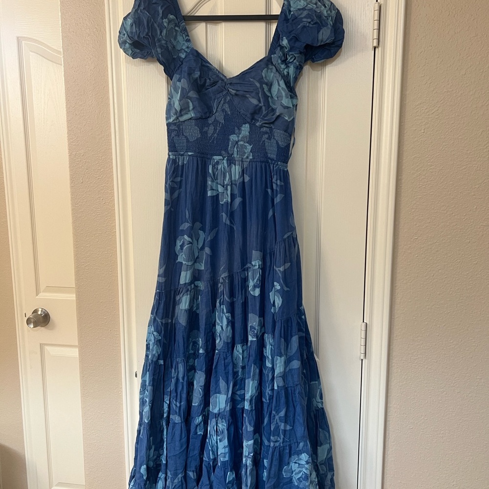 Free People Navy Floral Maxi Dress